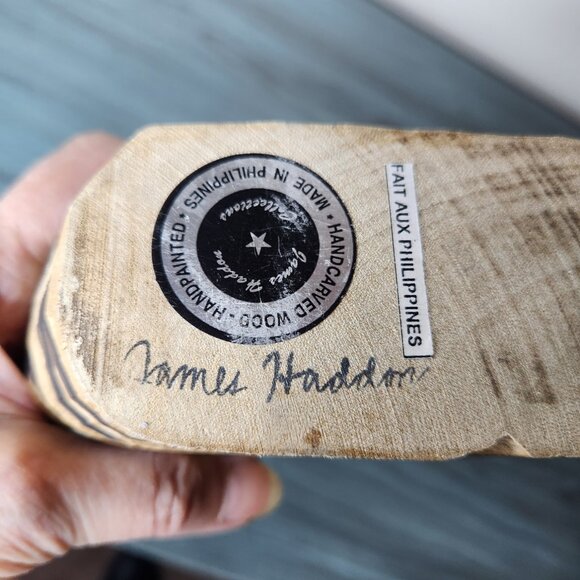 Hand-Carved James Haddon Zebra Figurine • Philippines Folk Art Wood Carving - Picture 5 of 6